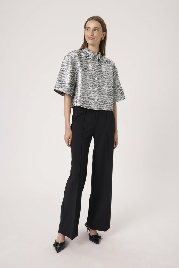 Blouse Pricilla - Silvery Animal Jacquard