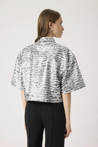 Blouse Pricilla - Silvery Animal Jacquard