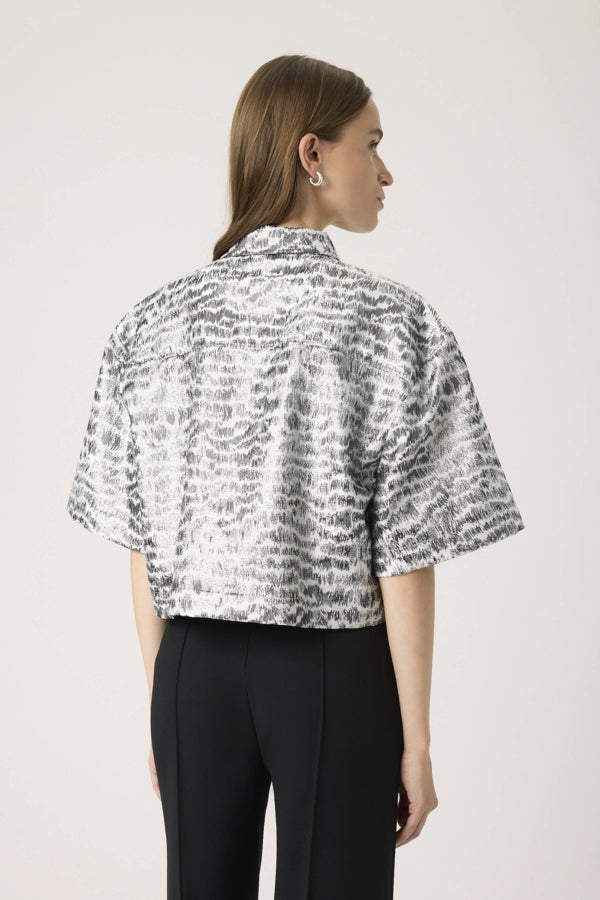 Blouse Pricilla - Silvery Animal Jacquard