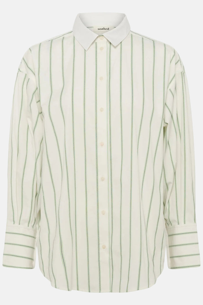 Hemd Noelle - Vibrant Green and White Stripe