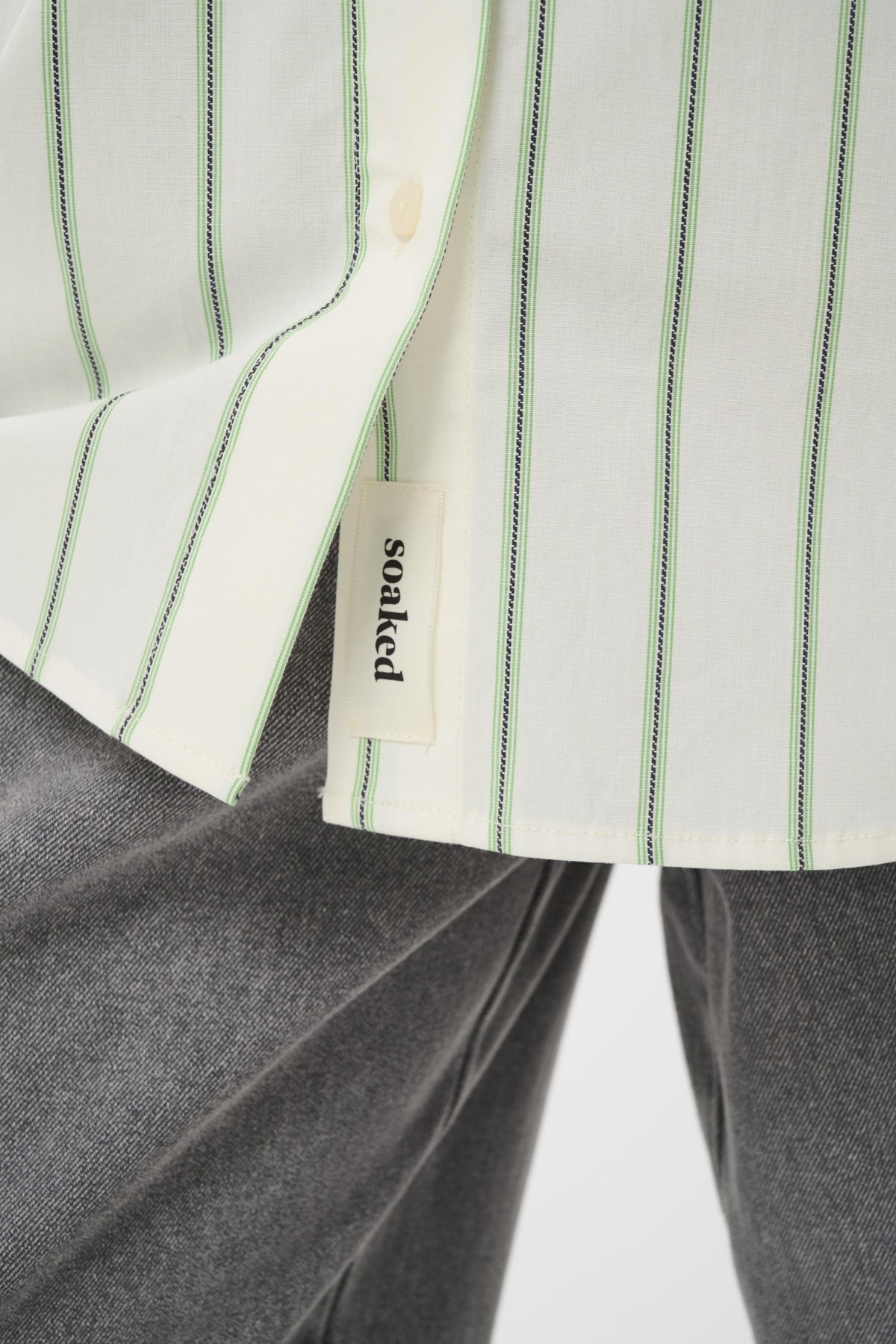 Hemd Noelle - Vibrant Green and White Stripe