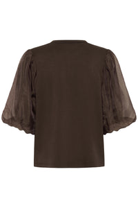 T-Shirt Marigold Puff - chocolate brown