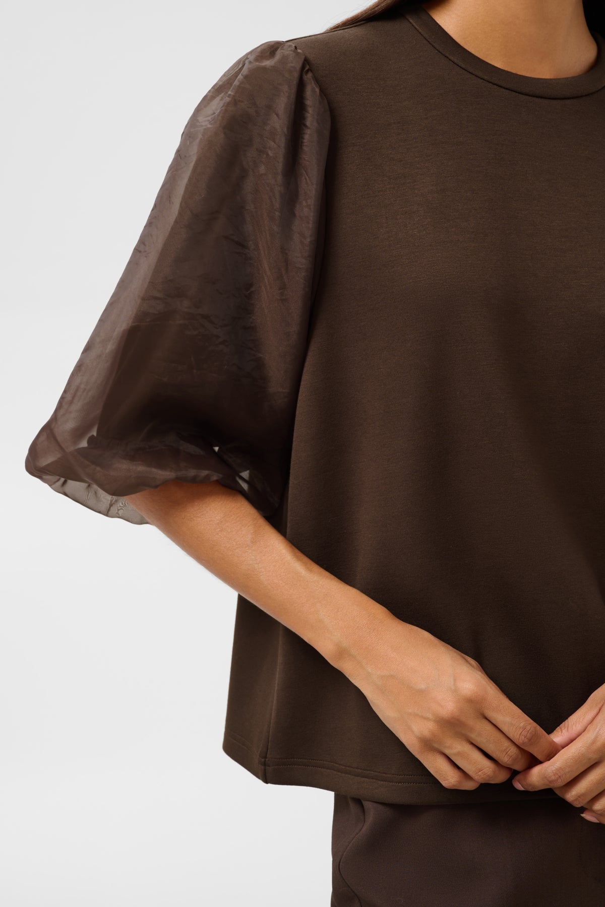 T-Shirt Marigold Puff - chocolate brown