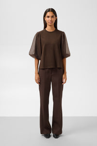 T-Shirt Marigold Puff - chocolate brown