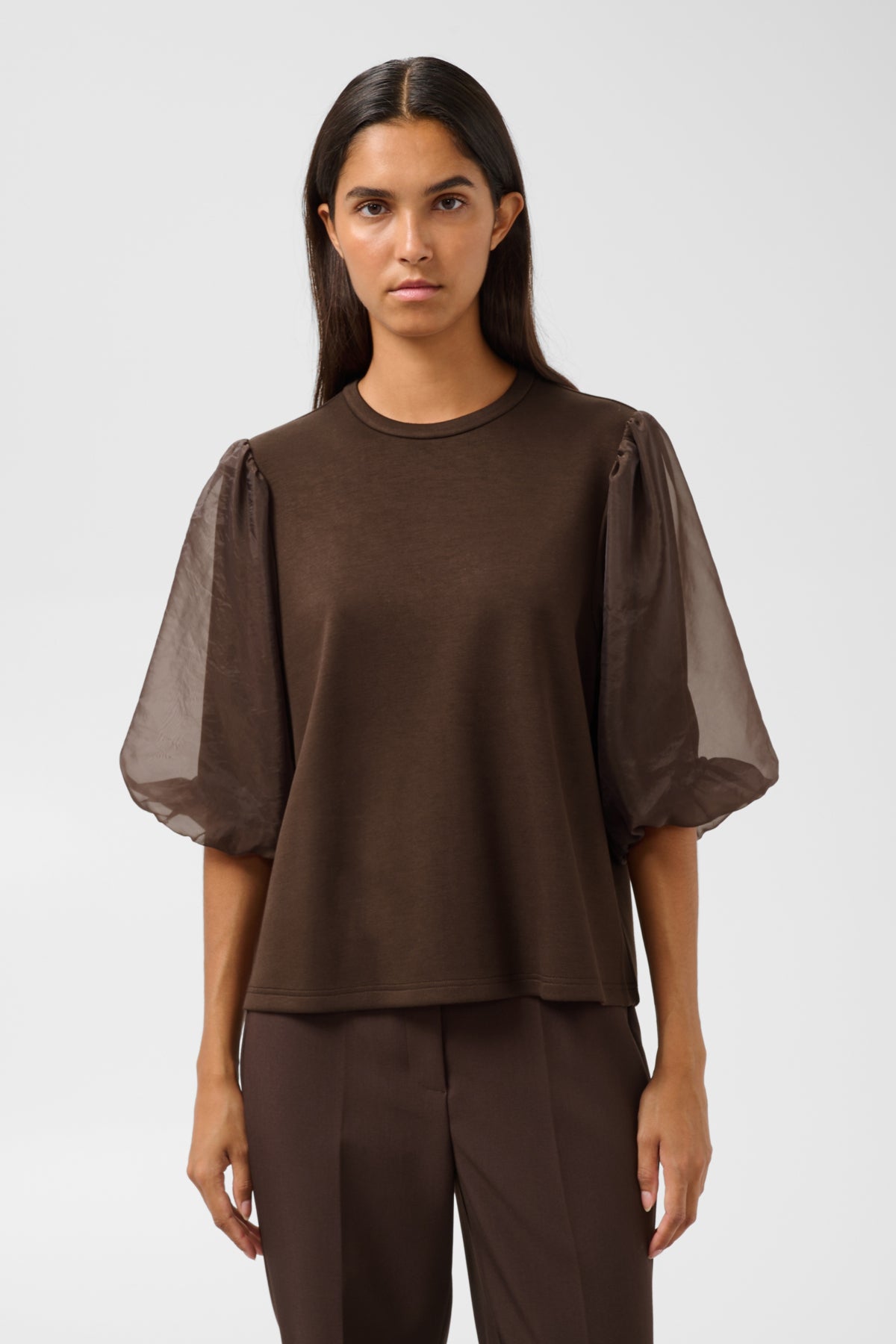 T-Shirt Marigold Puff - chocolate brown