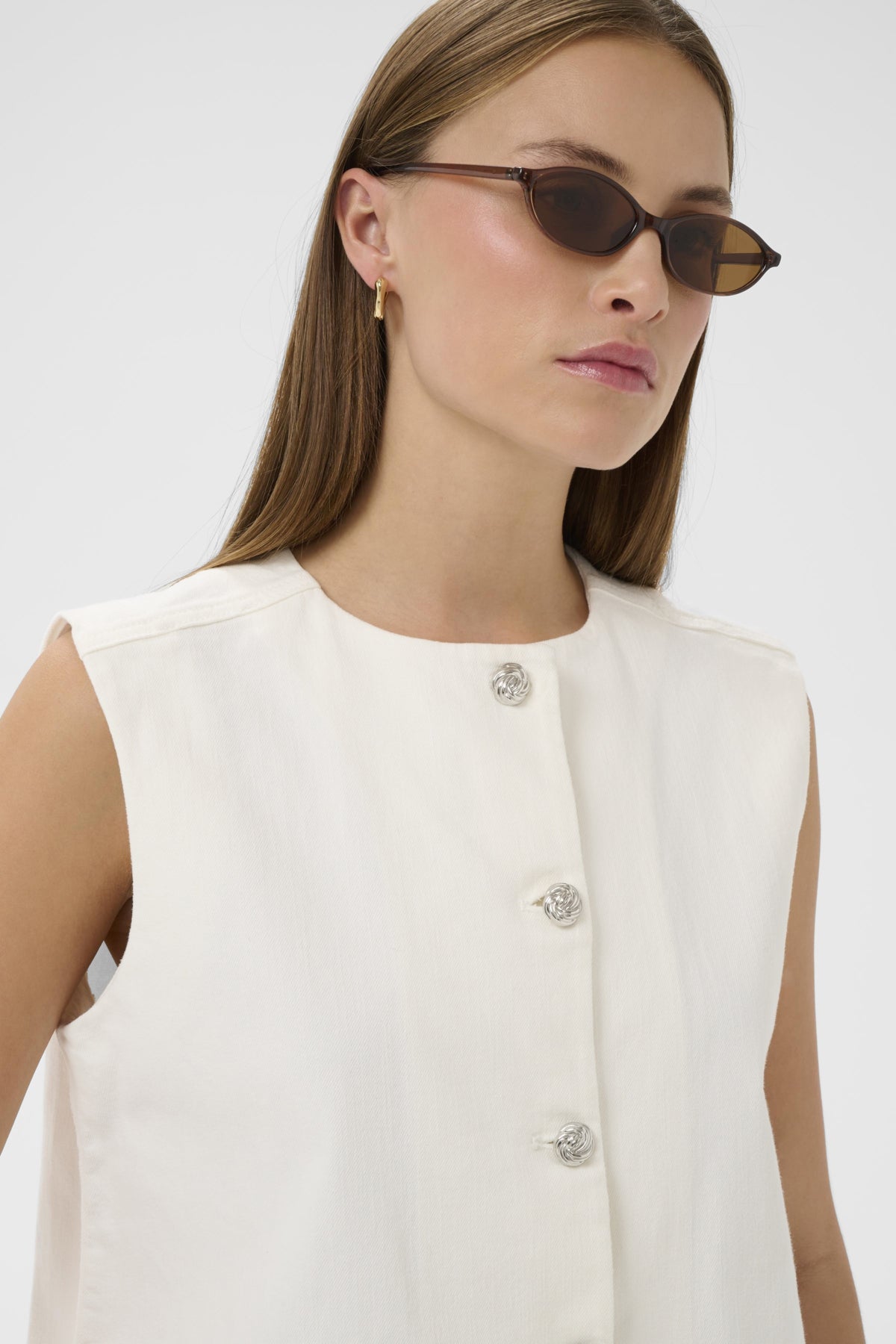 Vest Rina Waistcoat - whitecap grey