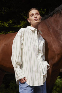 Hemd Noelle - Vibrant Green and White Stripe