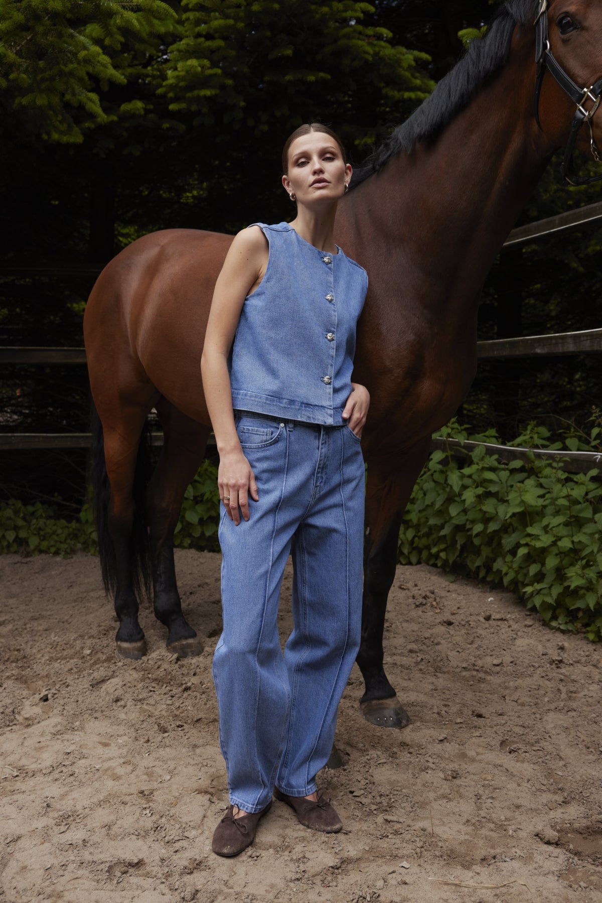 Jeans Rinatina Barrel - Medium blue denim