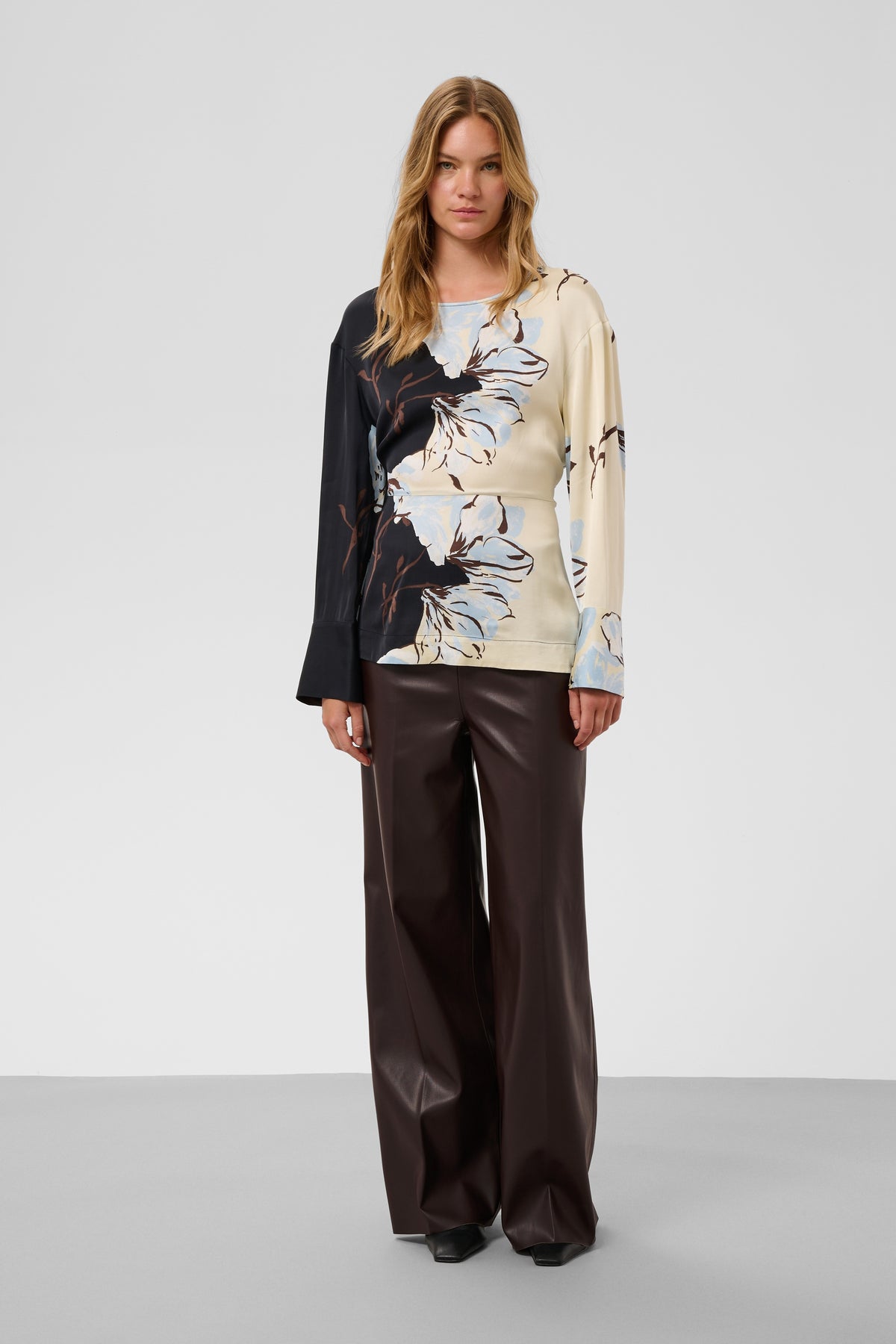 Broek Kaylee Wide Long - chocolate torte