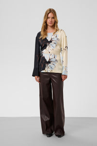 Broek Kaylee Wide Long - chocolate torte