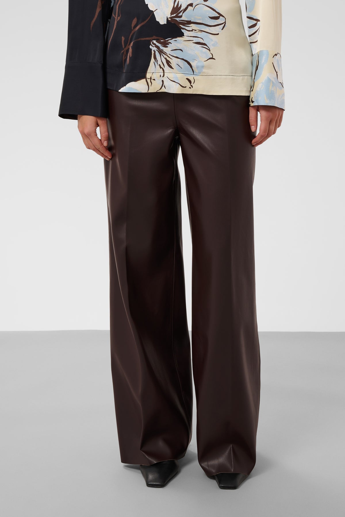 Broek Kaylee Wide Long - chocolate torte