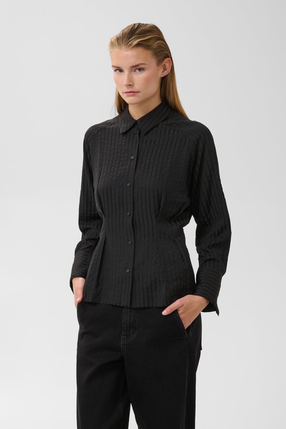 Blouse Toledo Pleated - black