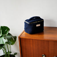 Toilettas Damier - teddy donkerblauw