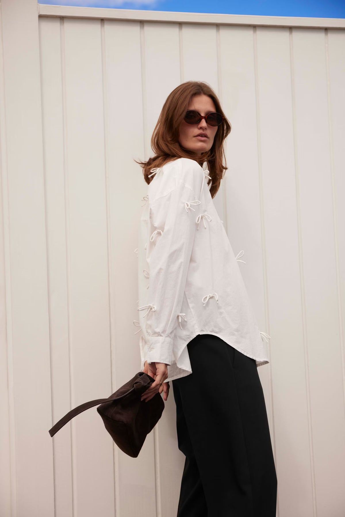 Joa Bow Shirt - White