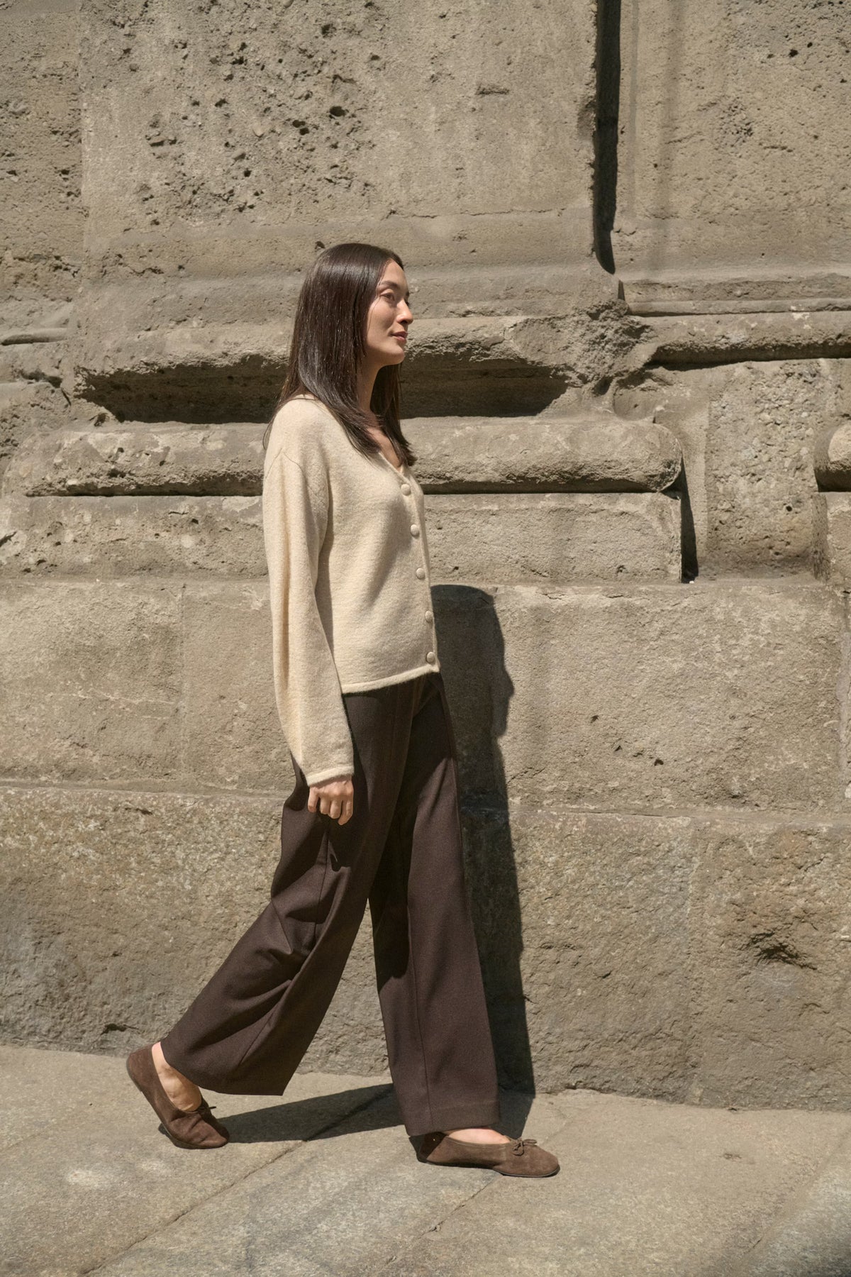 Lilu Corinne Wide Leg Long Pants - Brown