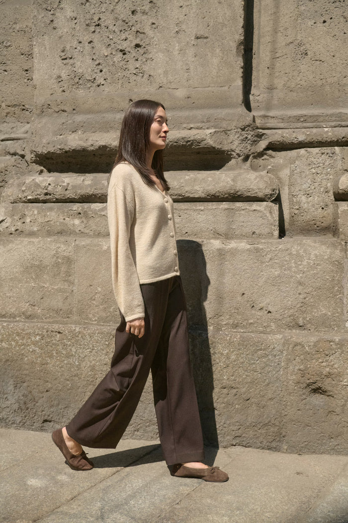 Lilu Corinne Wide Leg Long Pants - Brown