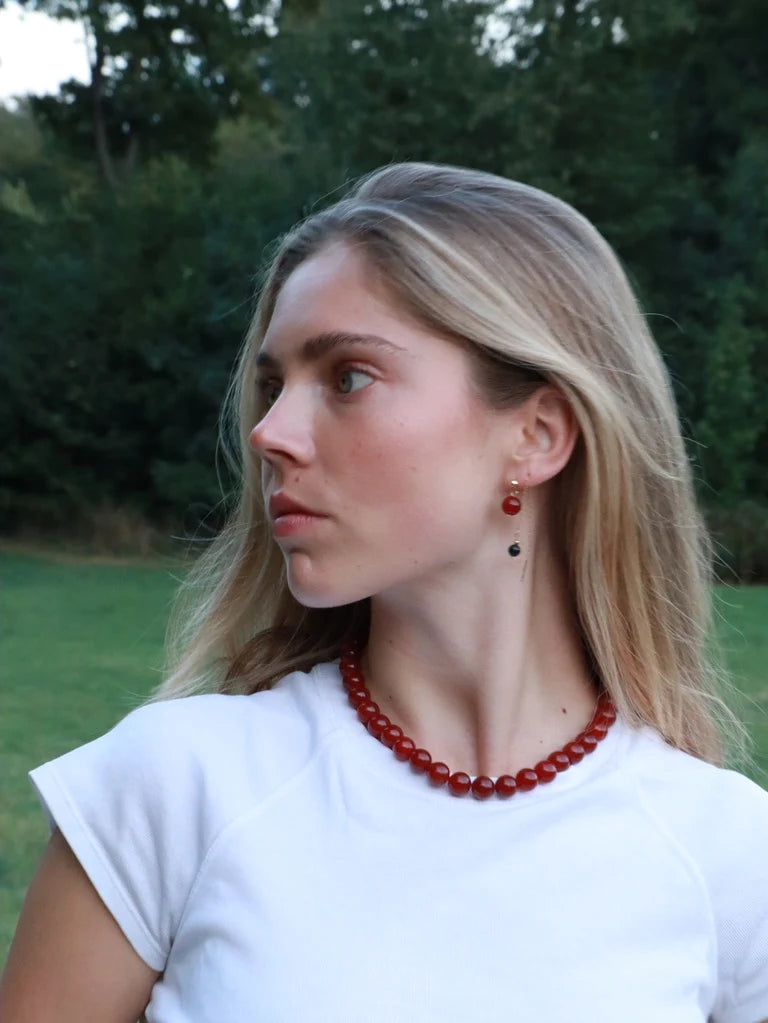 Ketting Faro - red jade
