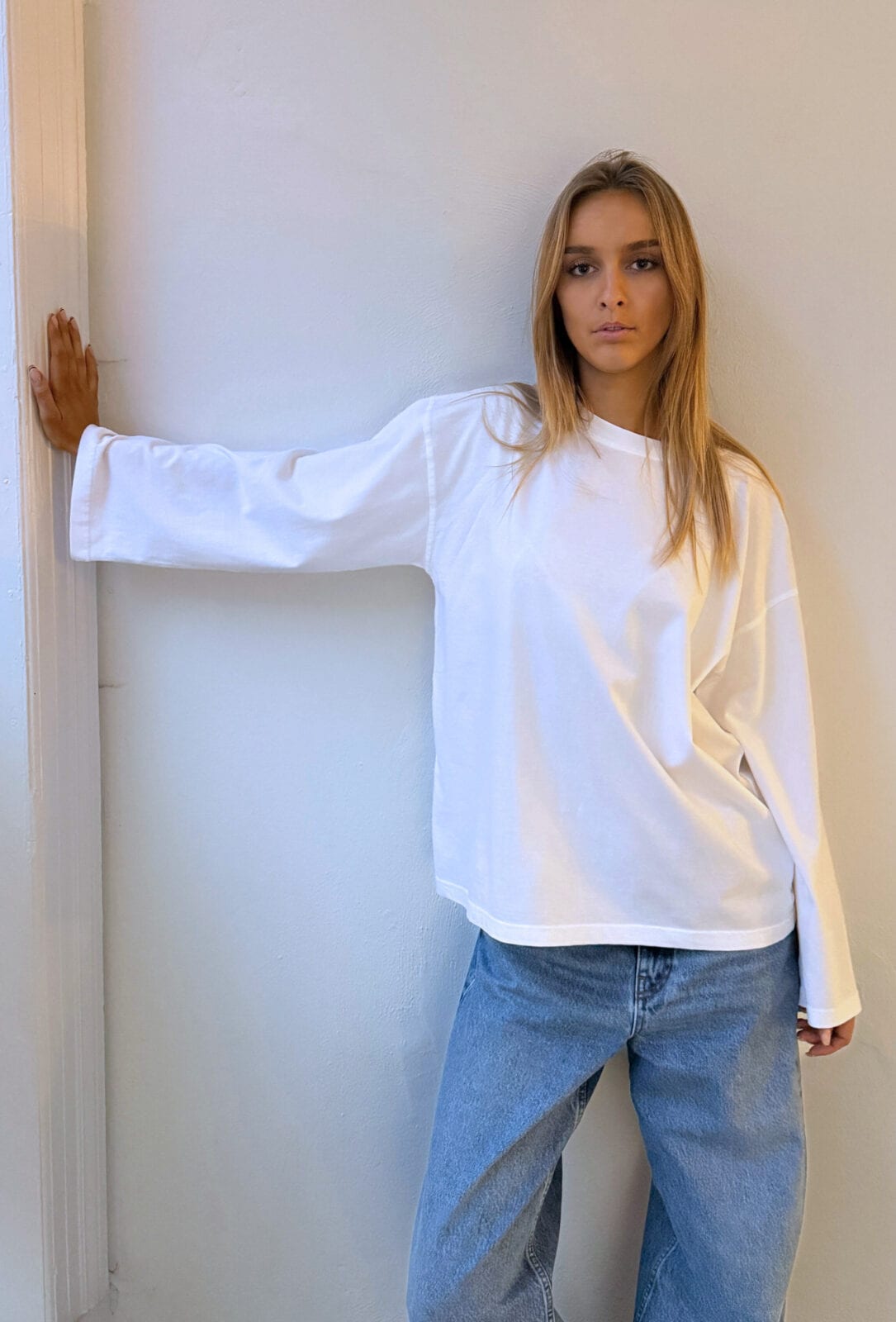 Shirt Alberte O-Neck Boxy - white