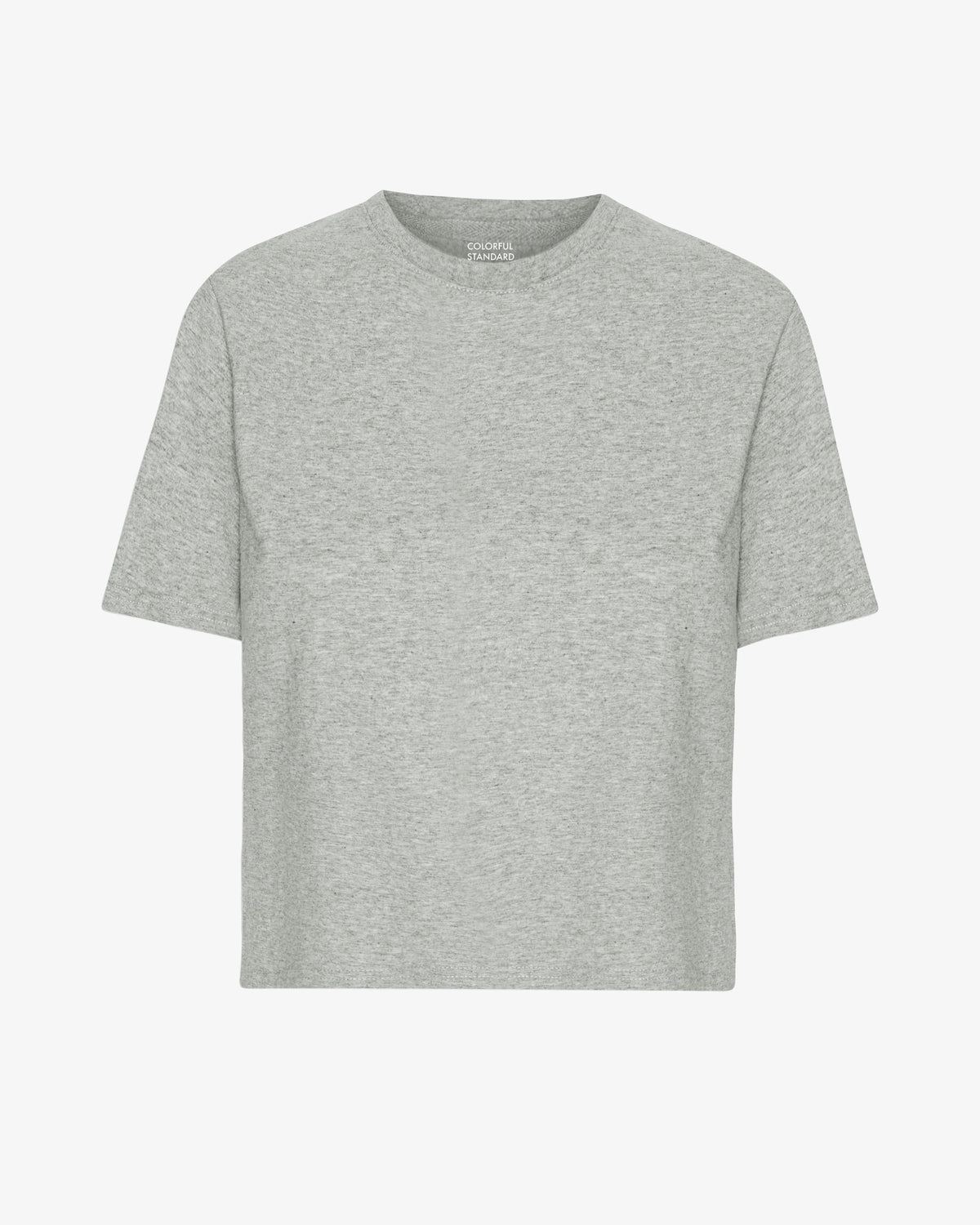 T-shirt Organic Boxy Crop - heather grey