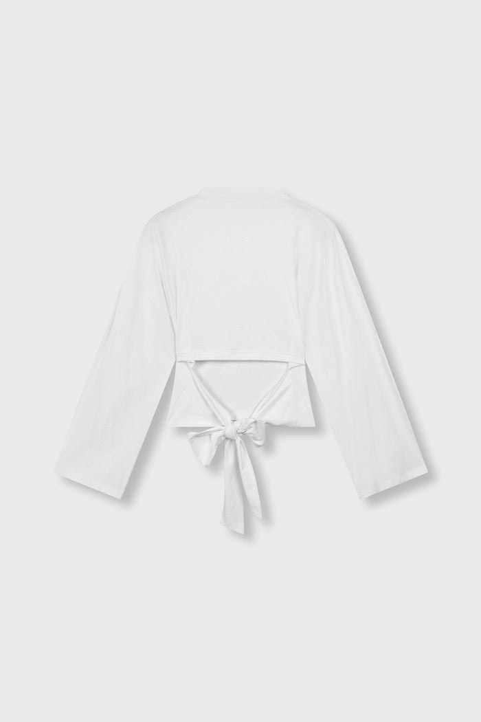 Shirt Knitted Longsleeve Detail Back Feather - off white