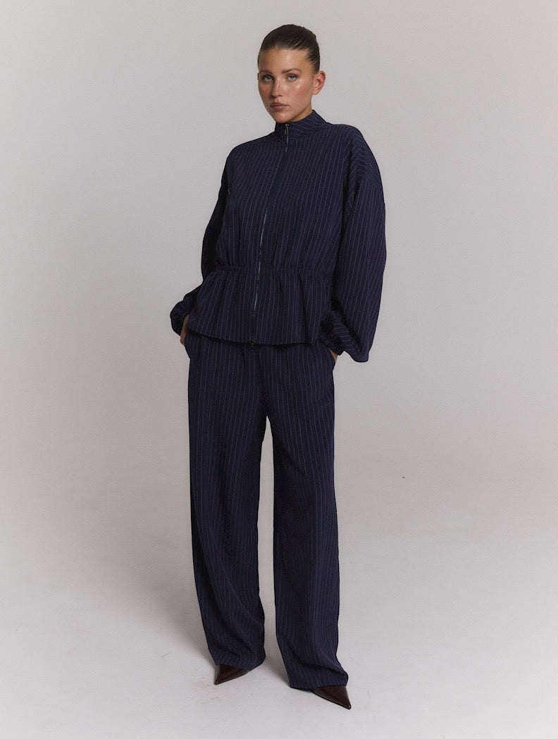 Vest Pinstripe Balloon Elysia - navy