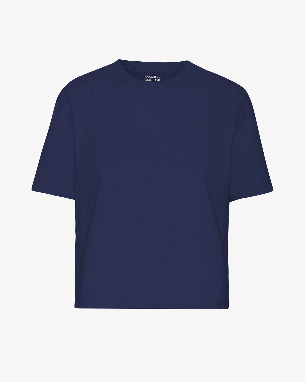 T-shirt Organic Boxy Crop - marine blue