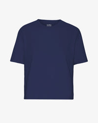 T-shirt Organic Boxy Crop - marine blue