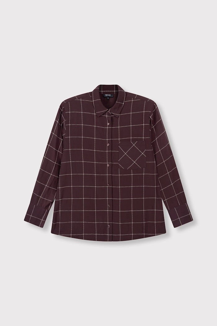 Blouse Check Shoulder Pads Naro - check