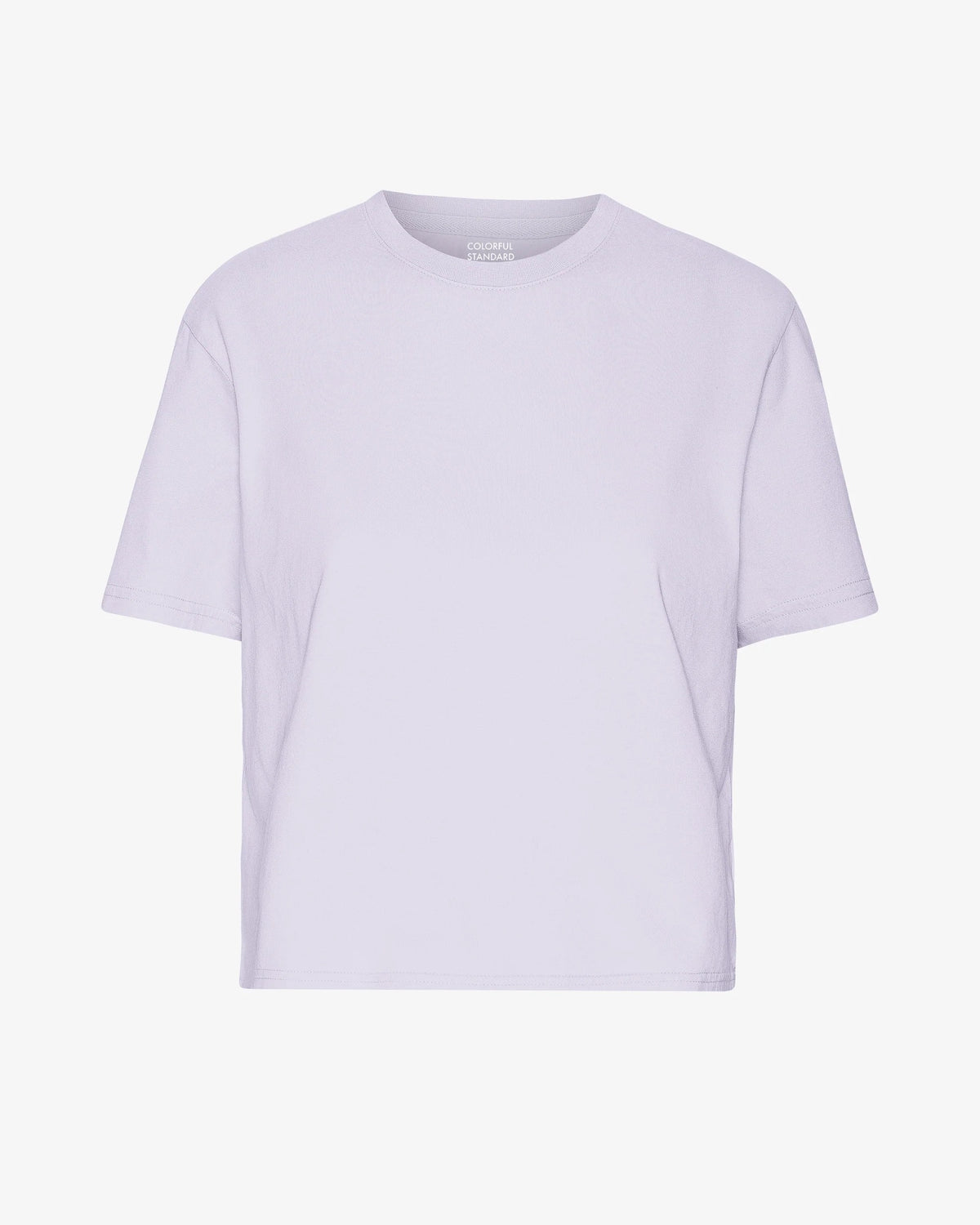 T-shirt Organic Boxy Crop - soft lavender
