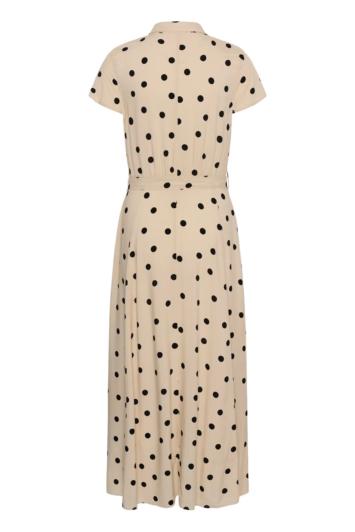 jurk Arjana Maxi - oatmeal wit black dots