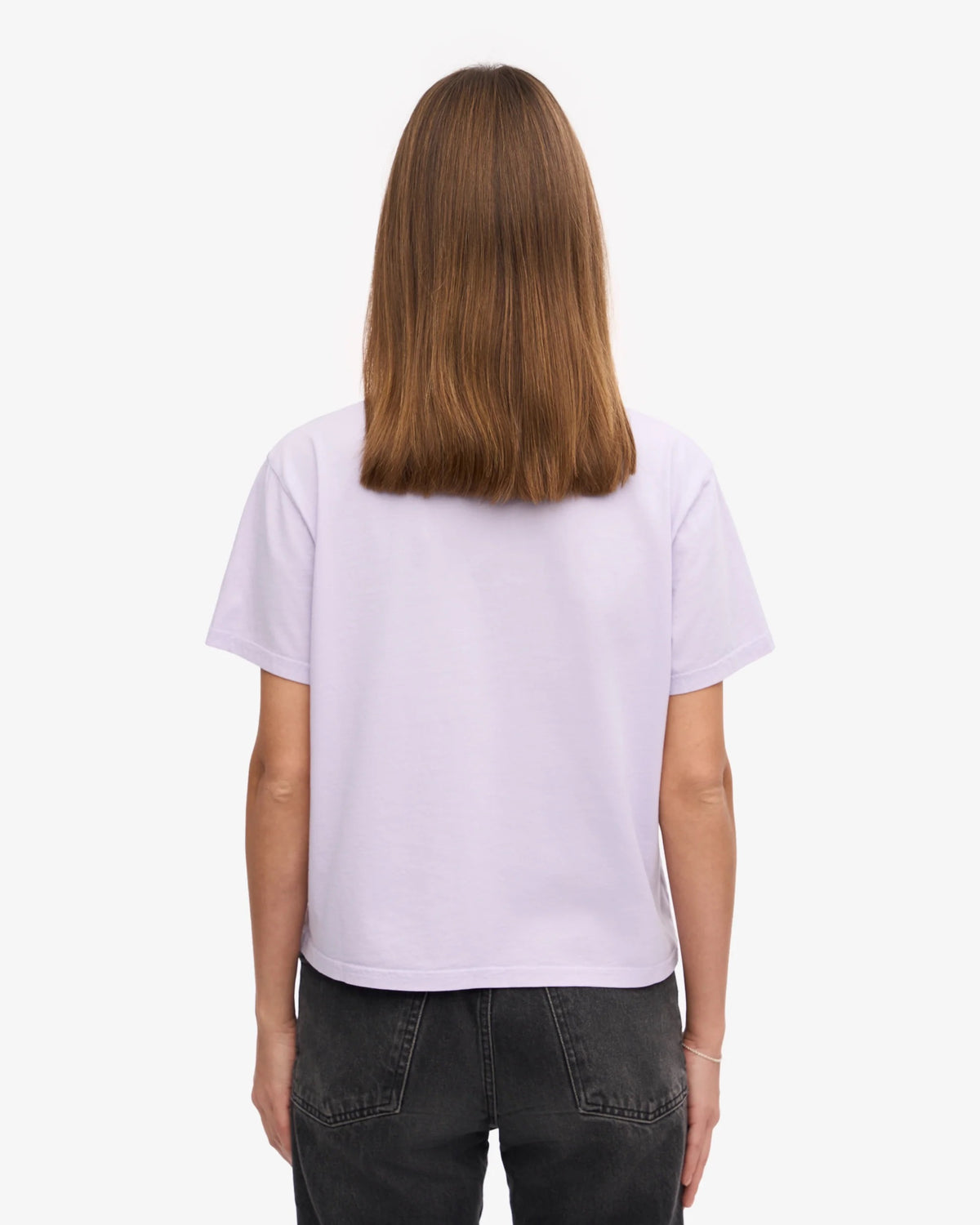 T-shirt Organic Boxy Crop - soft lavender
