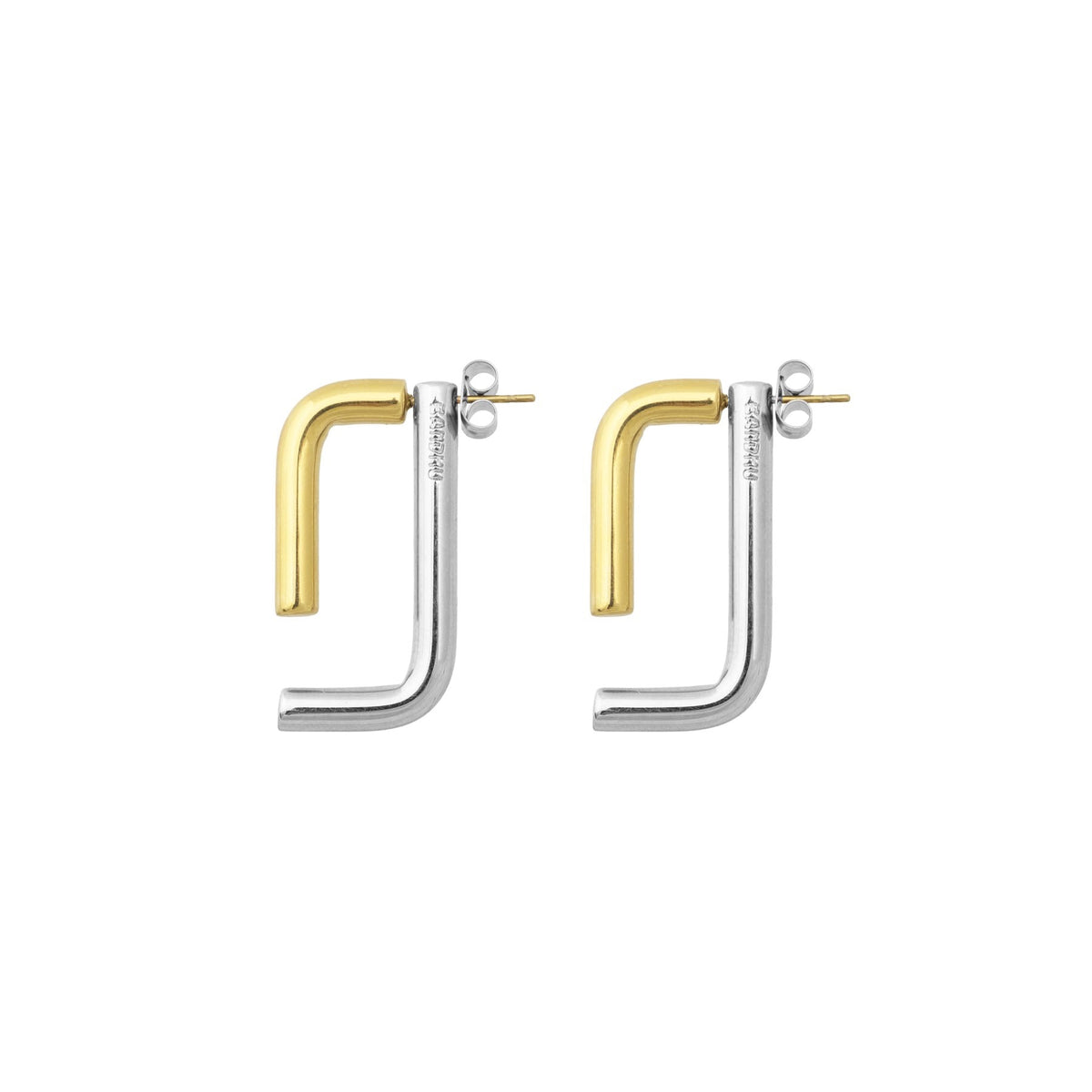 Oorstekers Duo Linked - zilver/goud