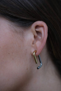 Oorstekers Duo Linked - zilver/goud