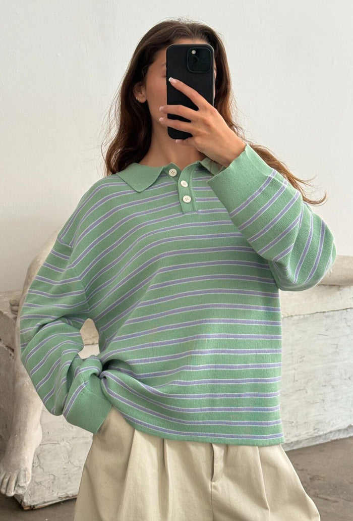 Trui Adanne Polo - mint/blue