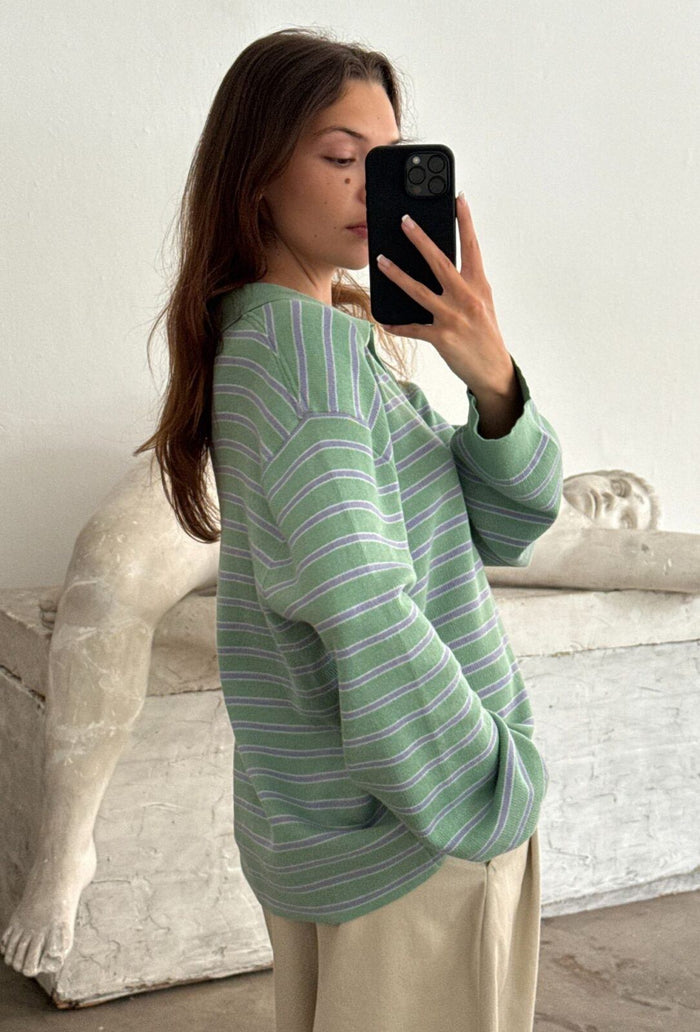 Trui Adanne Polo - mint/blue