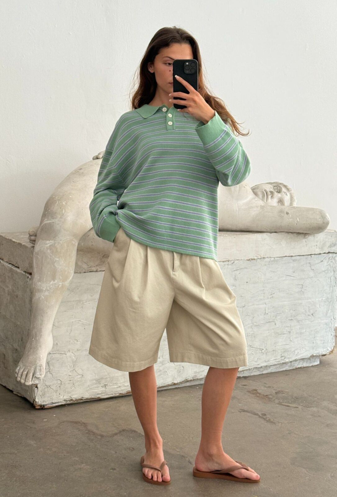 Trui Adanne Polo - mint/blue
