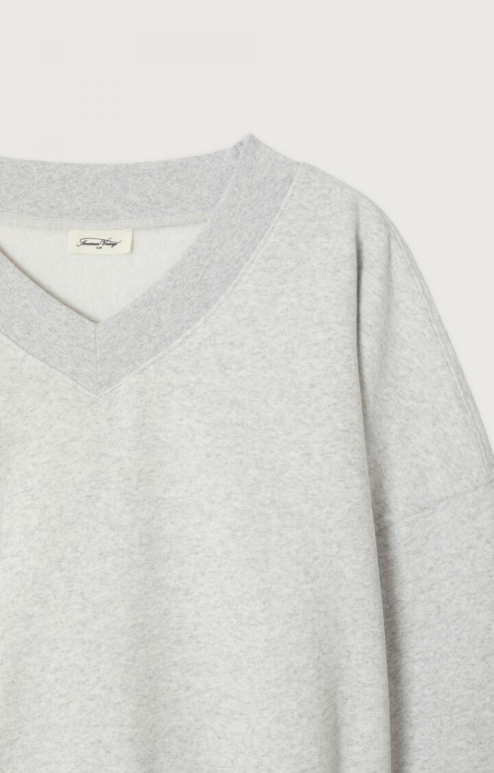 Sweater Bapton V-hals - gris chine