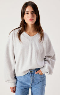 Sweater Bapton V-hals - gris chine
