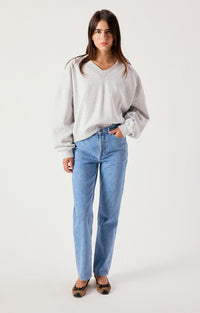 Sweater Bapton V-hals - gris chine
