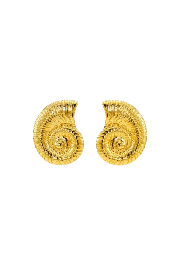 Oorstekers Round Shell - goud