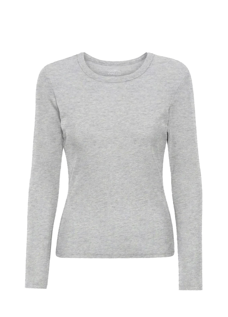 Shirt Organic Rib LS - heather grey