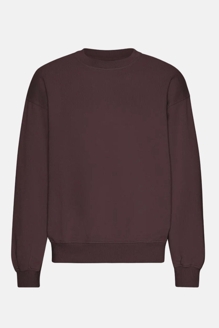 Sweater Organic Oversized Crew - oxblood red