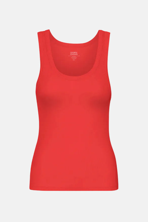 Top Rib Organic - red tangerine