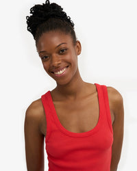 Top Rib Organic - red tangerine