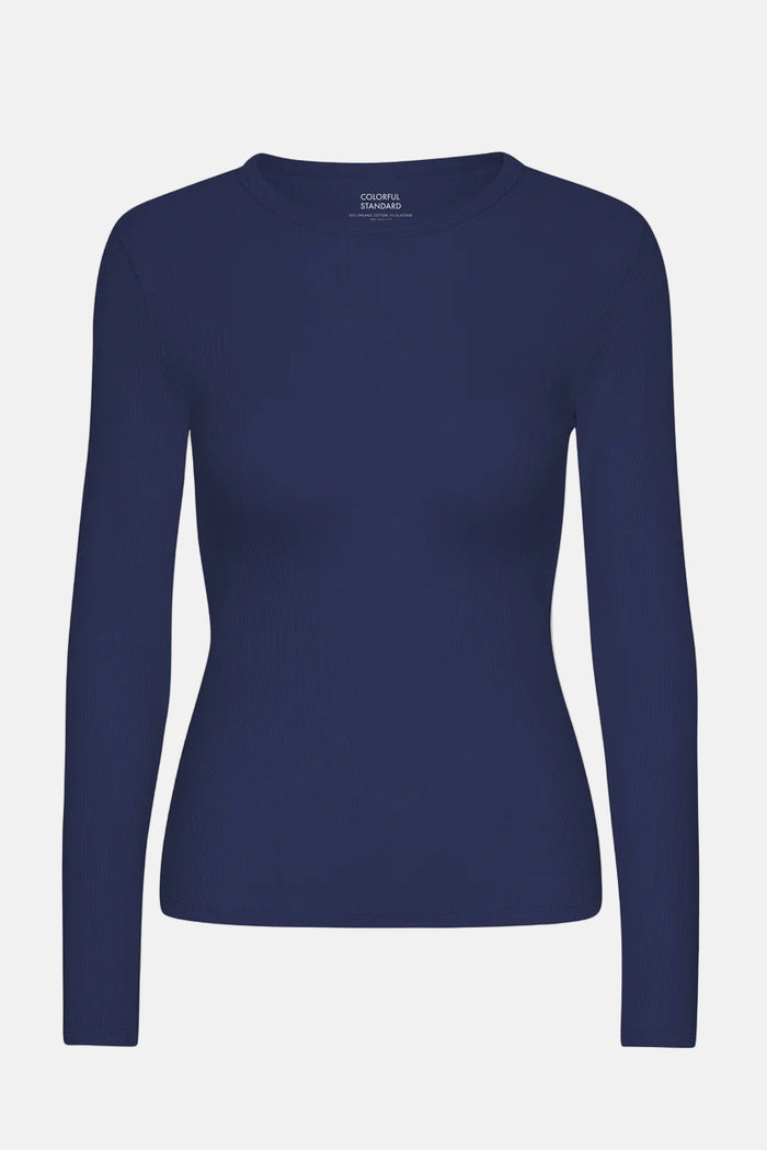 Shirt Organic Rib LS - marine blue