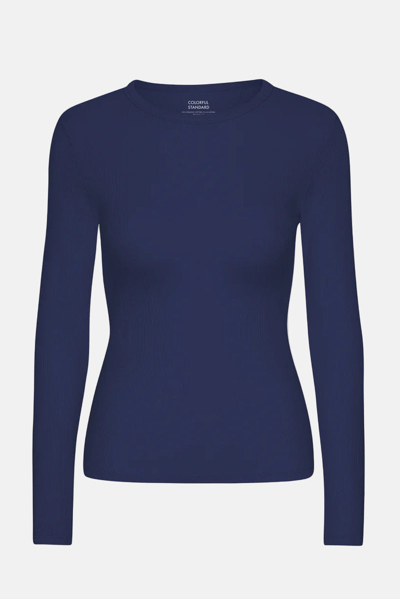 Shirt Organic Rib LS - marine blue