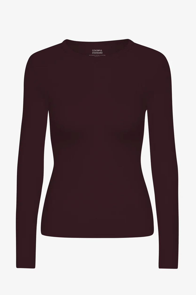 Shirt Organic Rib LS - Oxblood Red