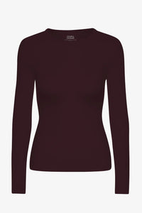 Shirt Organic Rib LS - Oxblood Red