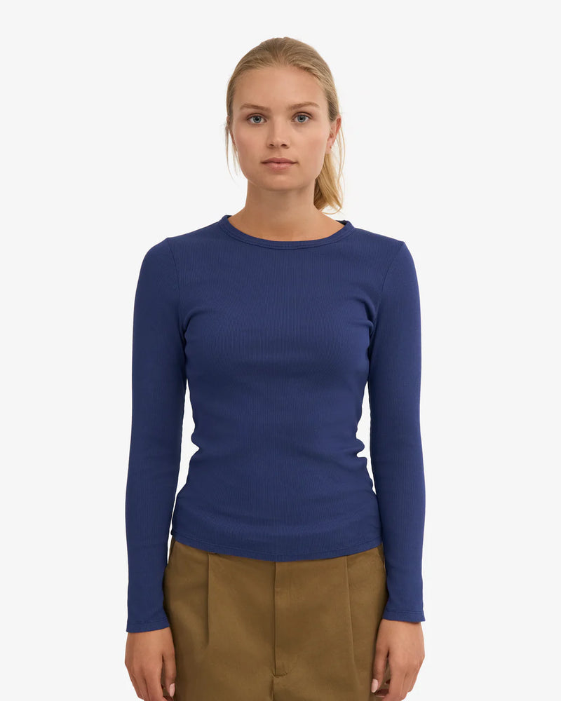 Shirt Organic Rib LS - marine blue