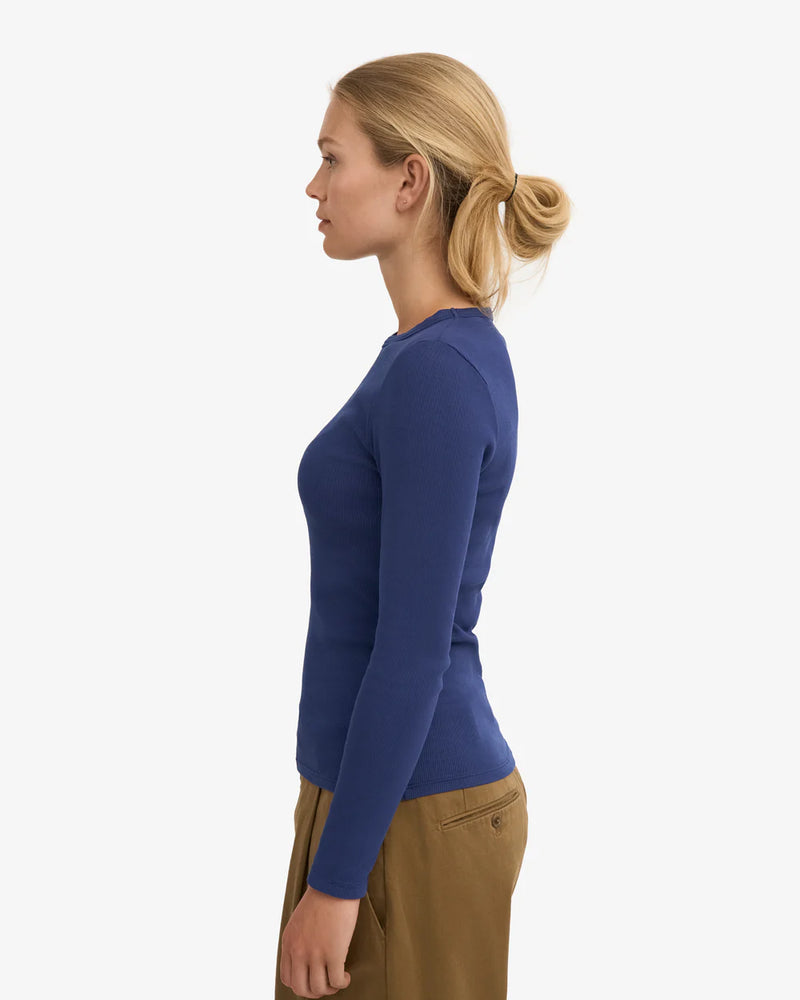 Shirt Organic Rib LS - marine blue